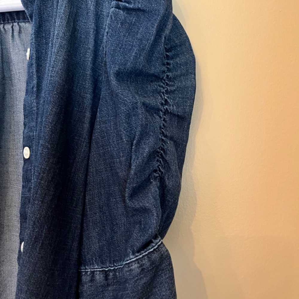 Frame Ruffled Sleeve Denim Shirt - Picture 7 of 8